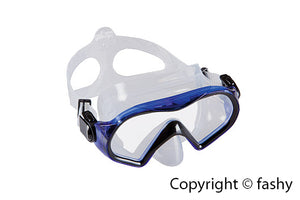 Fashy Tauchermaske Taucherbrille Explorer blau / rot-schwarz / rauch   NEU/OVP
