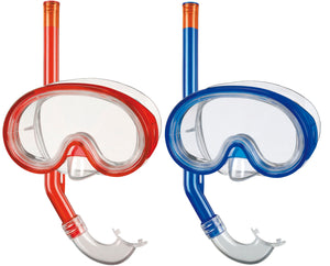 BECO Kinder Schnorchel-Set Tauchermaske Taucherbrille Havanna 8+ rot / blau
