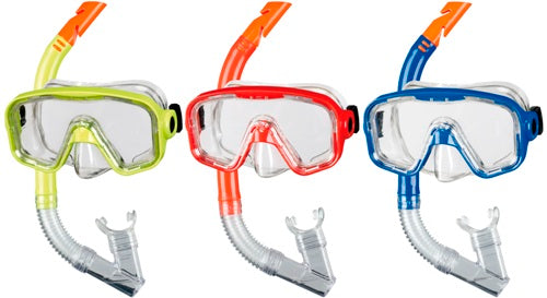 BECO Schnorchel-Set Taucherbrille Schnorchel Kinder Bahia 12+ gelb / rot / blau
