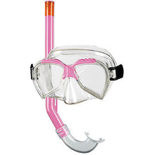 Lade das Bild in den Galerie-Viewer, BECO Kinder Schnorchel-Set Tauchermaske Taucherbrille Ari 4+ pink / blau
