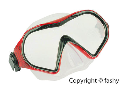 Fashy Tauchermaske Taucherbrille Explorer blau / rot-schwarz / rauch   NEU/OVP