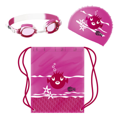 BECO Kinder Schwimmset Schwimmbrille Taucherbrille Badekappe Schwimmbeutel