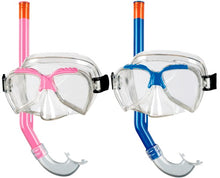 Lade das Bild in den Galerie-Viewer, BECO Kinder Schnorchel-Set Tauchermaske Taucherbrille Ari 4+ pink / blau
