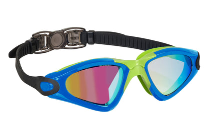 BECO Schwimmbrille Calais Mirror schwarz / blau verspiegelt