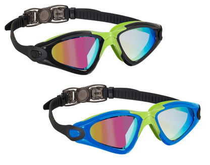 BECO Schwimmbrille Calais Mirror schwarz / blau verspiegelt