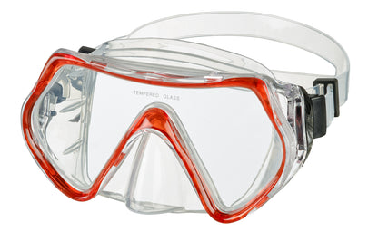 BECO Kinder/Erwachsene Tauchermaske Taucherbrille Bibione 12+ rot / blau