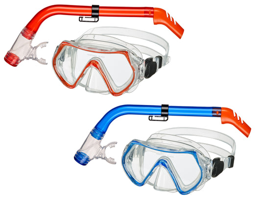 BECO Kinder Schnorchel-Set Tauchermaske Ancona 4+ rot / blau
