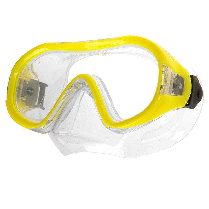 AQUA SPEED Kinder Tauchermaske Taucherbrille Junior blau / gelb