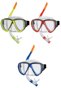 BECO Schnorchel-Set Tauchermaske Taucherbrille Porto gelb / rot / blau