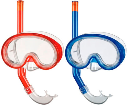 BECO Kinder Schnorchel-Set Tauchermaske Taucherbrille Havanna 8+ rot / blau