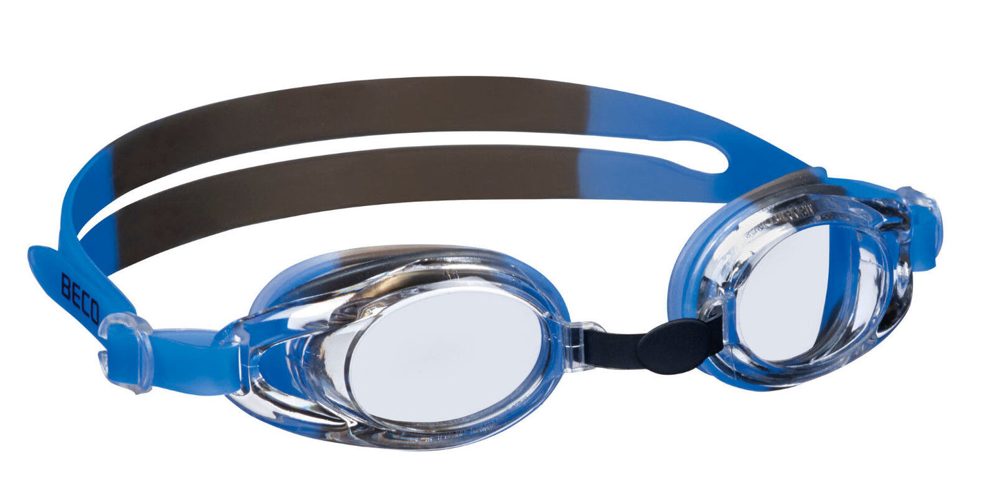 BECO Schwimmbrille Barcelona schwarz-weiß / blau-grau