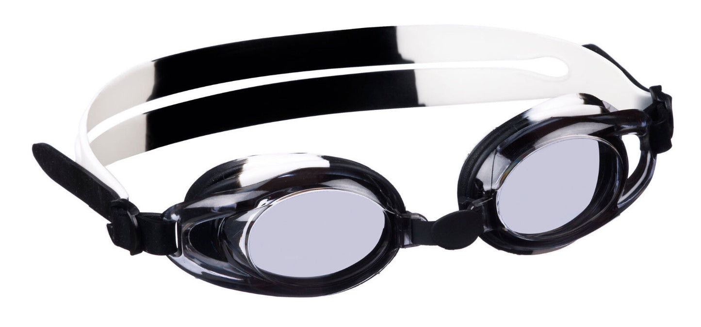 BECO Schwimmbrille Barcelona schwarz-weiß / blau-grau