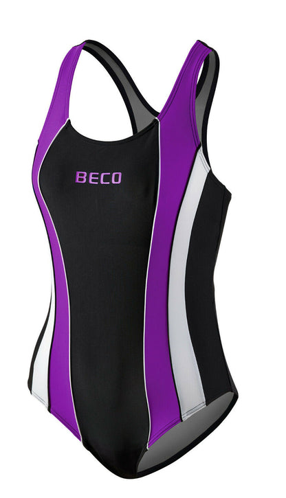 BECO Badeanzug Schwimmanzug Einteiler Größe 38-48 rot / blau / lila
