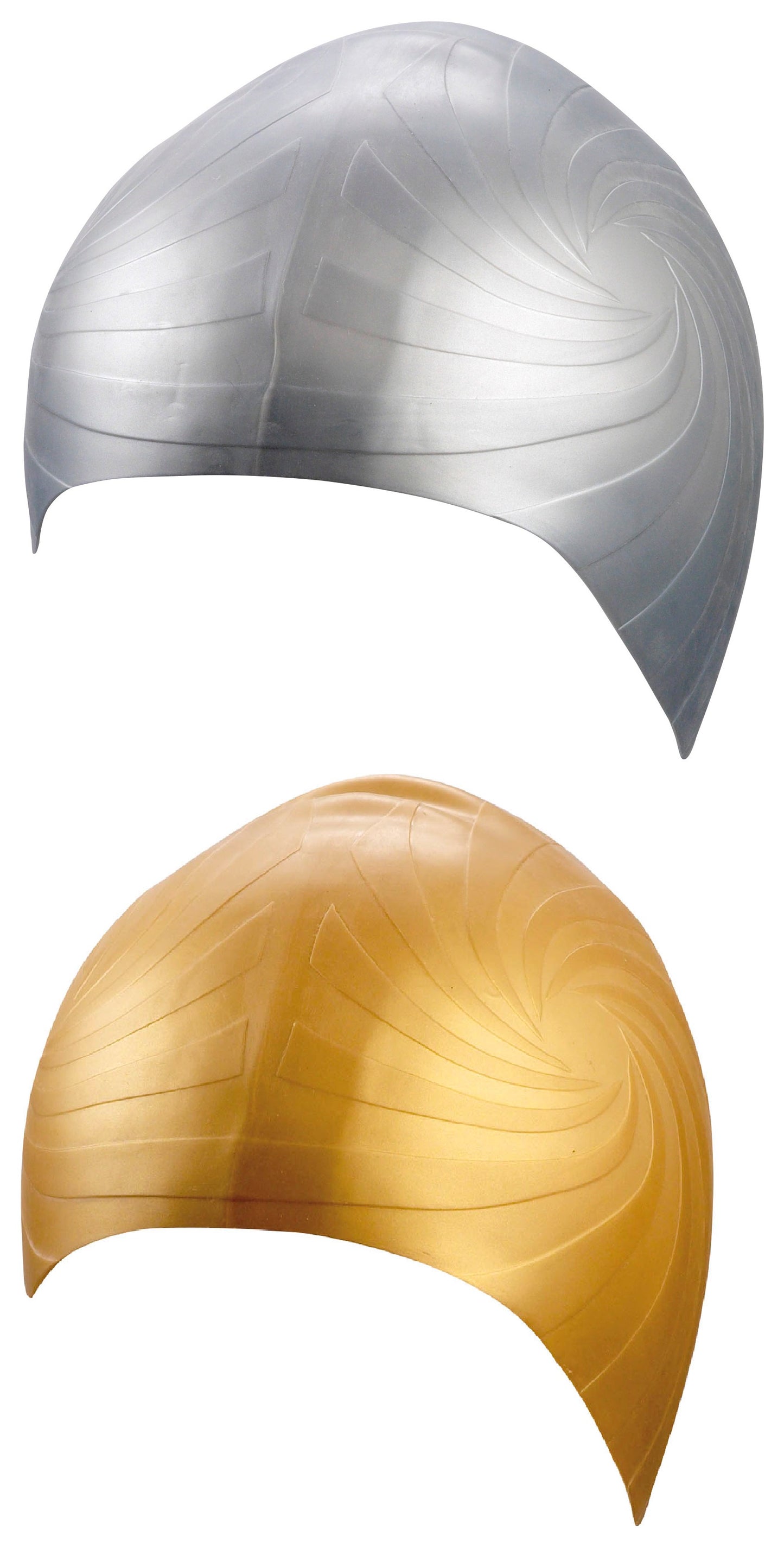 BECO Badekappe Badehaube Sporthaube Schwimmhaube Racer Silikon  silber / gold