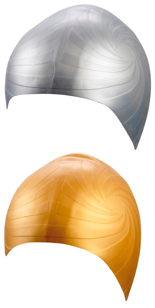 BECO Badekappe Badehaube Sporthaube Schwimmhaube Racer Silikon  silber / gold