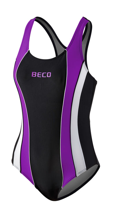 BECO Badeanzug Schwimmanzug Einteiler Größe 38-48 rot / blau / lila