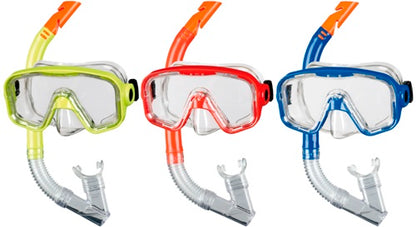 BECO Schnorchel-Set Taucherbrille Schnorchel Kinder Bahia 12+ gelb / rot / blau