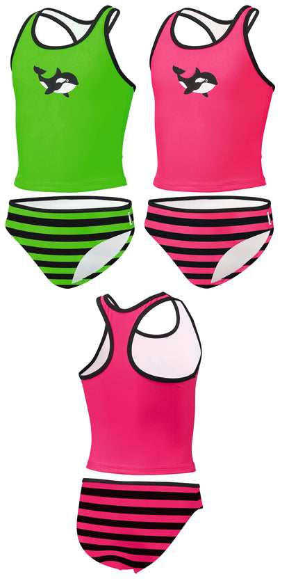 BECO SEALIFE Mädchen Kinder Tankini Badeanzug pink / grün Größe 116-152 UV 50+