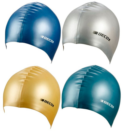 BECO Badekappe Badehaube Sporthaube Schwimmhaube Metallic Silikon