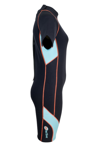 BECO Damen 3mm Neoprenanzug Shorty Einteiler UV 50+ Größe XS, S, M, L, XL türkis