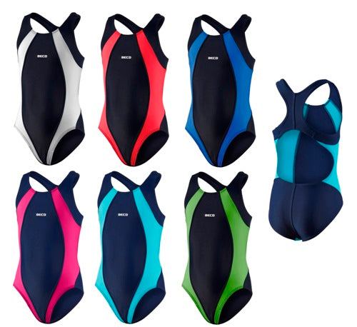 BECO Mädchen Kinder Badeanzug Schwimmanzug Einteiler Größe 116-176