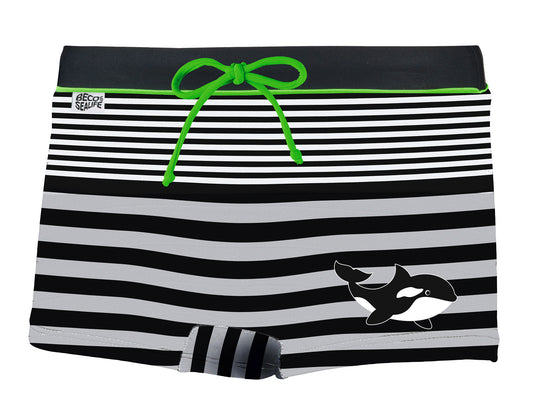BECO SEALIFE Jungen Badehose Badeshort Schwimmhose Größe 116-152 grün/schwarz