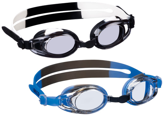 BECO Schwimmbrille Barcelona schwarz-weiß / blau-grau