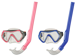 BECO Kinder Schnorchel-Set Tauchermaske Taucherbrille Pula 4+ pink / blau