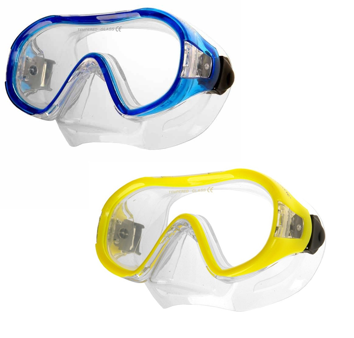AQUA SPEED Kinder Tauchermaske Taucherbrille Junior blau / gelb