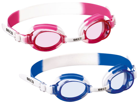 BECO Kinder-Schwimmbrille Halifax weiß-pink / weiß-blau