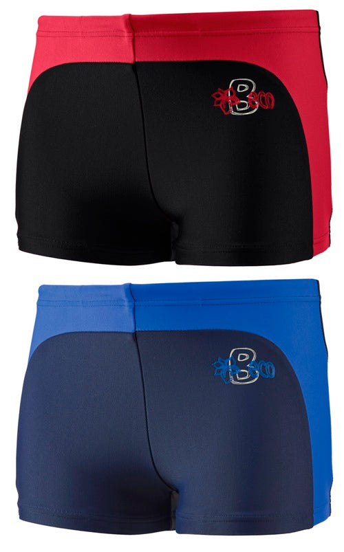 BECO Jungen Badehose Badeshort Schwimmhose Größe 98-176  rot-schwarz/marine-blau